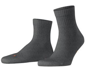 Falke Tagessocke Run Rib (nachhaltige Baumwolle) Kurzsocken dunkelgrau - 1 Paar, Größe 44-45