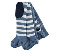 FALKE Unisex Baby Crawler Boy B TI geringelte Baumwoll-/Strumpfhose Kniepolster, Blau (Light Denim 6660), 62-68