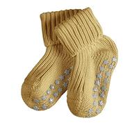 FALKE Unisex Baby Hausschuh-Socken Catspads Cotton B HP Baumwolle rutschhemmende Noppen 1 Paar, Gelb (Hay 1120), 62-68