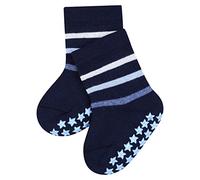 FALKE Unisex Baby Hausschuh-Socken Multi Stripe, Baumwolle, 1 Paar, Blau (Marine 6120), 80-92