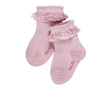 FALKE Unisex Baby Socken Romantic Lace B SO Baumwolle einfarbig 1 Paar, Rosa (Thulit 8663), 62-68