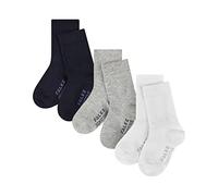 FALKE Unisex Baby Socken Sensitive Multipack B So Baumwolle mit Komfortbund 3 Paar, Mehrfarbig White Grey Navy Blue 0010, 50-56