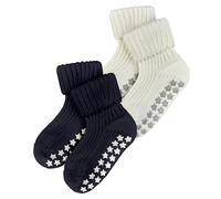 FALKE Unisex Baby Stoppersocken Catspads 2-Pack B HP Baumwolle rutschhemmende Noppen 2 Paar, Mehrfarbig (Sortiment 0010), 74-80