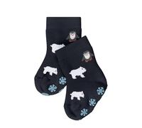 FALKE Unisex baby Stoppersocken Winter Animals B Hp Baumwolle rutschhemmende Noppen 1 Paar, Blau Space Blue 6116, 80-92