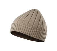 FALKE Unisex Beanie-Mütze Basic Big-Rib Hat U CA Wolle Kaschmir schnelltrocknend warm 1 Stück, Beige (Sand 4320), ONESIZE