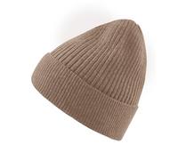 FALKE Unisex Beanie-Mütze Basic Fancy Lambswool U Be Wolle schnelltrocknend warm 1 Stück, Braun Nutmeg Melange 5410, OneSize