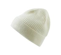 FALKE Unisex Beanie-Mütze Basic Fancy Lambswool U Be Wolle schnelltrocknend warm 1 Stück, Weiß Off-White 2040, OneSize