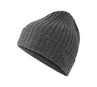 FALKE Unisex Beanie-Mütze Basic Ribbed U Be Kaschmir schnelltrocknend warm 1 Stück, Grau Dark Grey Heather 3278, OneSize