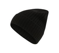 Falke Wintermütze (Beanie) Unisex - Kaschmir, Rippenstruktur, Umschlag - schwarz - 1 Stück