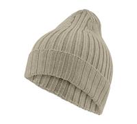FALKE Unisex Beanie-Mütze Hat Rib U Be Wolle schnelltrocknend warm 1 Stück, Beige Melange 4043, OneSize