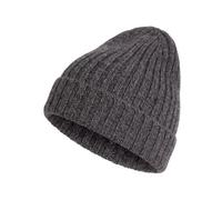FALKE Unisex Beanie-Mütze Hat Rib U Be Wolle schnelltrocknend warm 1 Stück, Grau Dark Grey 3970, OneSize