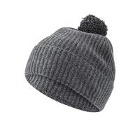 FALKE Unisex Beanie-Mütze Hat with Pompom U Be Kaschmir schnelltrocknend warm 1 Stück, Grau Dark Grey Heather 3278, ONESIZE