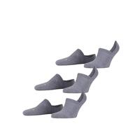 FALKE Unisex Cool Kick Invisible 3-Pack U IN Soft Breathable Quick Drying No-Show Plain 3 Pairs Liner Socks, Grey (Light Grey Melange 3775) new - eco-friendly, 8-9