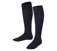 Falke Kniestrümpfe Family K KH – Unisex Kinder, Bio-Baumwolle, lang, einfarbig, Blau 23-26