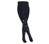 FALKE Unisex kinder Strumpfhose Little Flowers K Ti Baumwolle dick gemustert 1 Stück, Blau Space Blue 6116, 98-104
