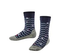 FALKE Unisex Kinder Socken Active Sailing Boats K So Baumwolle Funktionsmaterial dünn atmungsaktiv gemustert 1 Paar, Blau Space Blue 6116, 23-26