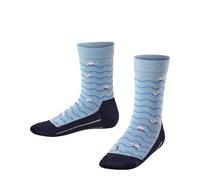 FALKE Unisex Kinder Socken Active Sailing Boats K So Baumwolle Funktionsmaterial dünn atmungsaktiv gemustert 1 Paar, Blau Crystal Blue 6290, 23-26