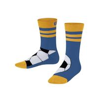 FALKE Unisex Kinder Socken Active Soccer K So Baumwolle Funktionsmaterial dünn atmungsaktiv gemustert 1 Paar, Blau Regatta 6160, 23-26