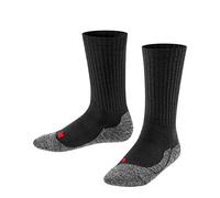 FALKE Unisex Kinder Socken Active Warm K So Wolle Funktionsmaterial dick atmungsaktiv einfarbig 1 Paar, Schwarz Black 3000, 19-22