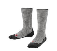 FALKE Unisex Kinder Socken Active Warm K So Wolle Funktionsmaterial dick atmungsaktiv einfarbig 1 Paar, Grau Mid Grey Melange 3530, 35-38