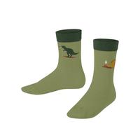 FALKE Unisex Kinder Socken Dinosaurs K So Baumwolle gemustert 1 Paar, Grün Ferngreen 7084, 23-26