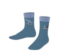 FALKE Unisex kinder Socken Dinosaurs K So Baumwolle gemustert 1 Paar, Türkis Petrol 6795, 31-34