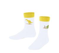 FALKE Unisex Kinder Socken Dinosaurs K So Baumwolle gemustert 1 Paar, Weiß White 2000, 19-22