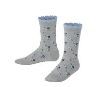 FALKE Unisex Kinder Socken Ditsy Flowers K So Baumwolle gemustert 1 Paar, Grau Lt. Heather 3223, 27-30