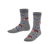 FALKE Unisex Kinder Socken Police and Fire Cars K So Baumwolle gemustert 1 Paar, Grau Light Grey 3400, 31-34