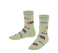 FALKE Unisex Kinder Socken Police and Fire Cars K So Baumwolle gemustert 1 Paar, Grün Jade 7376, 31-34