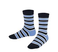 FALKE Unisex Kinder Socken Simple Stripes K So Baumwolle gemustert 1 Paar, Blau Marine 6120, 31-34