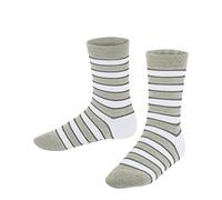 FALKE Unisex Kinder Socken Simple Stripes K So Baumwolle gemustert 1 Paar, Grau Storm Grey 3820, 19-22