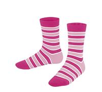 FALKE Unisex Kinder Socken Simple Stripes K So Baumwolle gemustert 1 Paar, Rosa Gloss 8550, 35-38