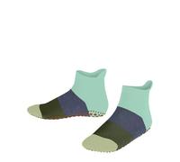 FALKE Unisex Kinder Stoppersocken Colour Block K Hp Baumwolle rutschhemmende Noppen 1 Paar, Grün Spearmint 7218, 35-38