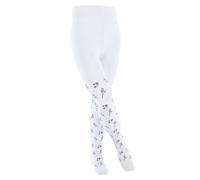 FALKE Unisex kinder Strumpfhose Little Flowers K Ti Baumwolle dick gemustert 1 Stück, Weiß White 2000, 152-164