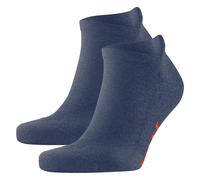 FALKE Unisex Sneakersocken 2er Pack - Keep Warm, Kurzsocken, einfarbig Blau 44-45