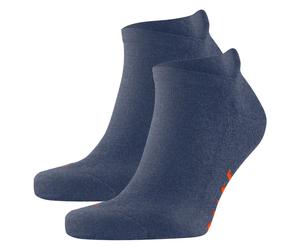 FALKE Unisex Sneakersocken 2er Pack - Keep Warm, Kurzsocken, einfarbig Blau 44-45