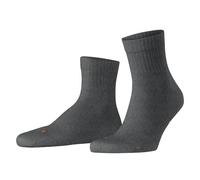 FALKE Unisex Socken - Kurzsocken, Baumwollmischung, Run Rib, Bündchen, einfarbig Dunkelgrau 46-48
