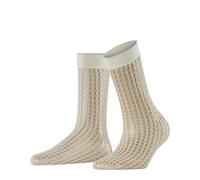 FALKE Damen Socken Wicker Game W So transparent gemustert 1 Paar, Weiß Off-White 2059, ONESIZE