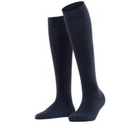FALKE Damen Kniestrümpfe Softmerino W Kh Wolle Baumwolle lang einfarbig 1 Paar, Blau Dark Navy 6379, 35-36