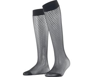 Falke x Kinga Mathe Net Damen Kniestrümpfe marine (6179) 35-38