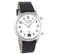 Falkenberg & Söhne Funkarmbanduhr japanisches Quarzuhrwerk Funkuhr 42 mm Leder 22 mm Funksignal DCF77 Herrenarmbanduhr Damenarmbanduhr Digitale