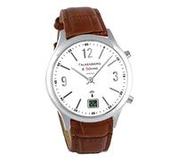 Falkenberg & Söhne Funkarmbanduhr Japanisches Quarzuhrwerk Funkuhr 42 mm Edelstahl Leder 22 mm Funksignal DCF77 Herrenarmbanduhr Damenarmbanduhr Digitale & Analoge Anzeige Datumsanzeige