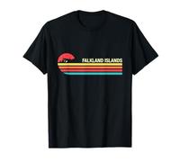Falklandinseln bunter Vintage-Stil T-Shirt