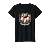 Falklandinseln Stolz British Rockhopper Pinguin Preisgünstiges Grafik-T-Shirt, Damen, Schwarz, M