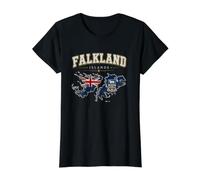Falklandinseln T-Shirt, Falklandinseln Kleidung für Damen Preisgünstiges Grafik-T-Shirt, Damen, Schwarz, L