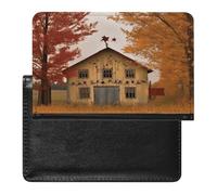 Fall Country Barn Reisepasshülle, Leder, RFID-blockierend, Reisebrieftasche, Dokumente, Organizer, Reisepasshülle, für Damen und Herren