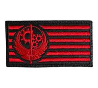 Fallout 4 Brotherhood of Steel Flagge Patch - Lustige taktische Moral bestickt Patch Haken Verschluss Rückseite schwarzer Hintergrund