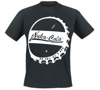 Fallout Herren Nuka Cola Bottle Cap T-Shirt, Schwarz, L