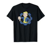 Fallout Vault Boy Thumbs Down Circle Gear Logo Video Game T-Shirt